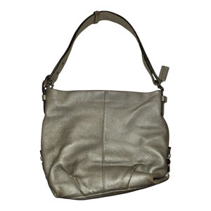 Coach Leather Shoulder Bag Medium Gray